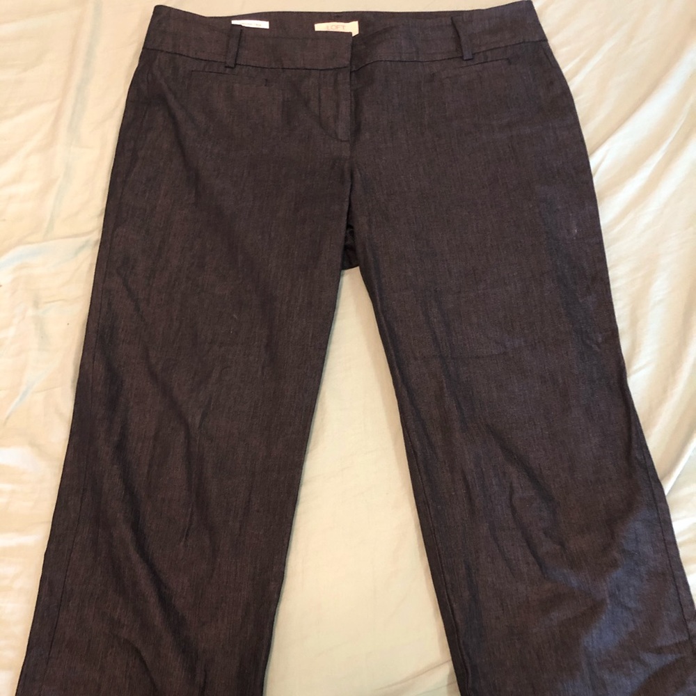 Dark Grey LOFT Original Crop Pants